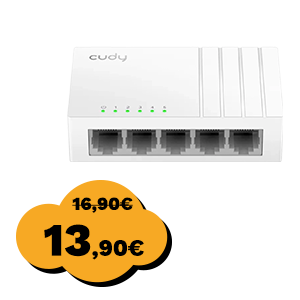Switch CUDY GS105U, 10/100/1000 Mbps, 5-port, USB C, bijeli
