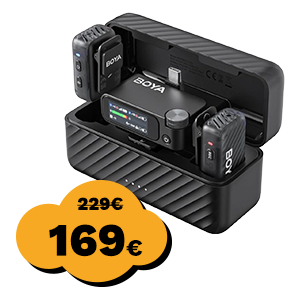 Mikrofon BOYA Boyamic 2-02, bežični, USB C, 3.5mm, crni